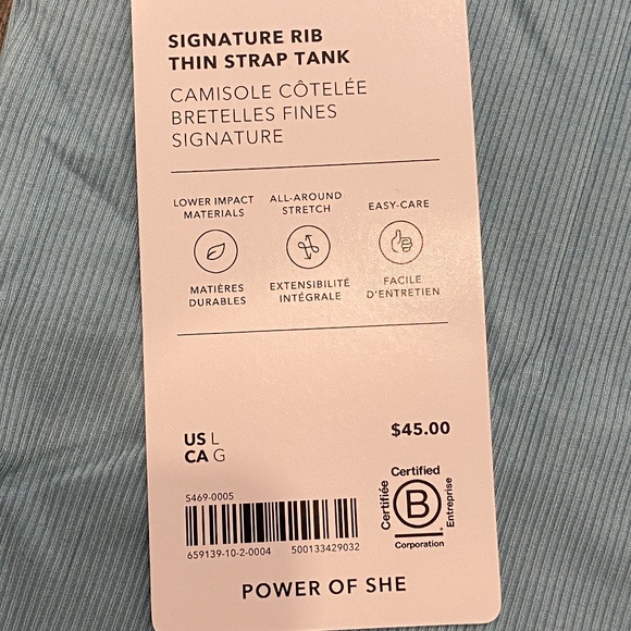 NWT Athleta Signature Rib Thin Strap Tank Top - Picture 4 of 9